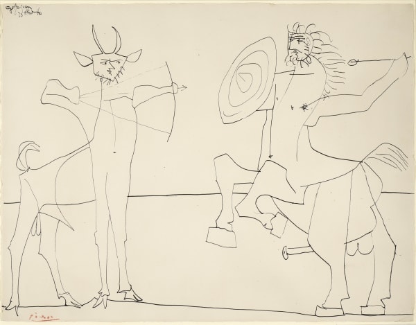 Pablo Picasso , Combat de Faune et de Centaure, 1946