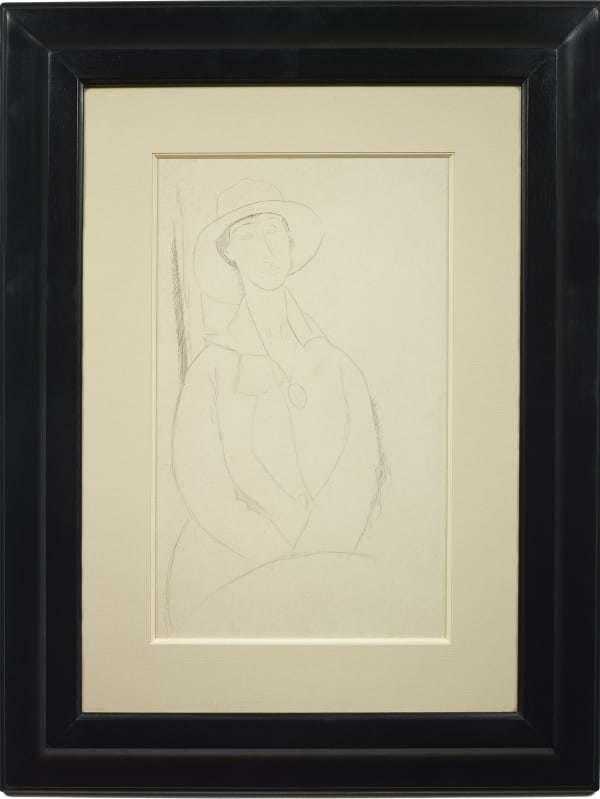 Amedeo Modigliani, La Zborowska (Hanka Zborowska), Jeune femme au chapeau et au médaillon, c. 1918