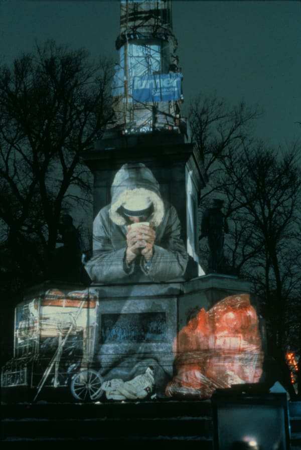 Krzysztof Wodiczko Soldiers and Sailors Civil War Memorial Projection, 1986-87/2000 Public projection: Soldiers and Sailors Civil War Memorial, Boston, Massachusetts C-print face-mounted on plexi 39.5 x 29.6 inches (97.8 x 72.1 cm)