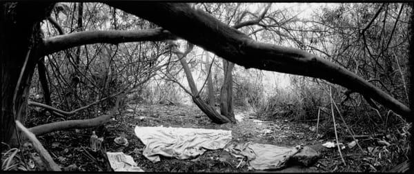 Susan Meiselas 10am, "Drop Site" near Interstate 5, Oceanside, CA, 1989 13 x 33 inches (33 x 83.8 cm)
