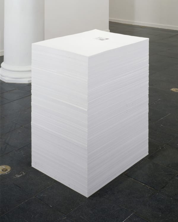 Felix Gonzales-Torres "Untitled" (Beautiful), In conjunction with Louise Lawler, 1990 Print on paper, endless copies 36 x 23 x 29 inches (91.4 x 58.4 x 73.7 cm)