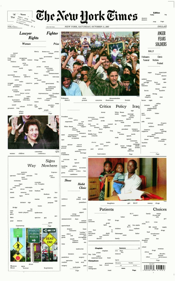 Sarah Charlesworth Nouns, 2003 Fuji Crystal Archive print 15 x 22.75 inches (38.1 x 57.8 cm)