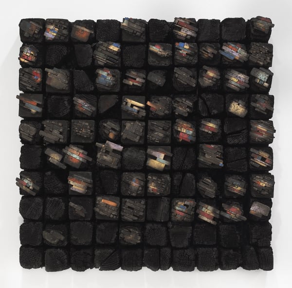 Leonardo Drew Number 347, 2022 Wood, plaster, and paint 36 x 36 x 5 ½ in (91.4 x 91.4 x 14 cm) (GL15476)