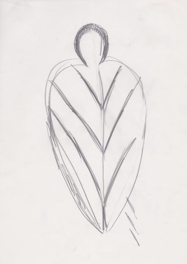 Ana Mendieta Untitled, c. 1984. Graphite on paper 11.75 x 8.25 inches (29.8 x 21 cm) Framed: 19 x 15 x 1.5 inches (48.3 x 38.1 x 3.8 cm)