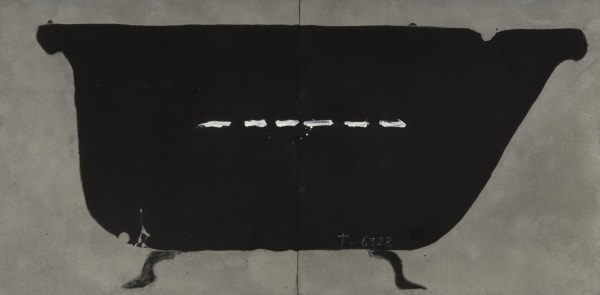 Antoni Tàpies Baignoire noire, 1990 Mixed media on wood 78 ¾ x 157 ½ inches (200 x 400 cm)