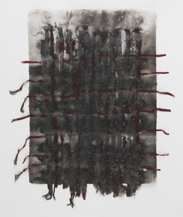 Ursula von Rydingsvard Untitled, 2016 Handmade linen paper, pigment, pulp, fabric, and thread 34 x 25 inches (86.4 x 63.5 cm) Framed: 41 x 29 x 2 inches (104.1 x 73.7 x 5.1 cm) GL10589
