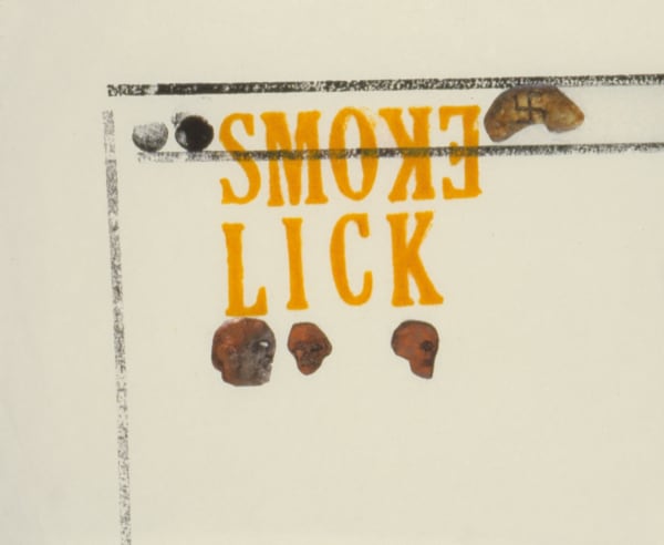 Nancy Spero Smoke Lick, 1974 Handprinting, gouache, and collage on paper 8 x 9.75 inches (20.4 x 24.7 cm)