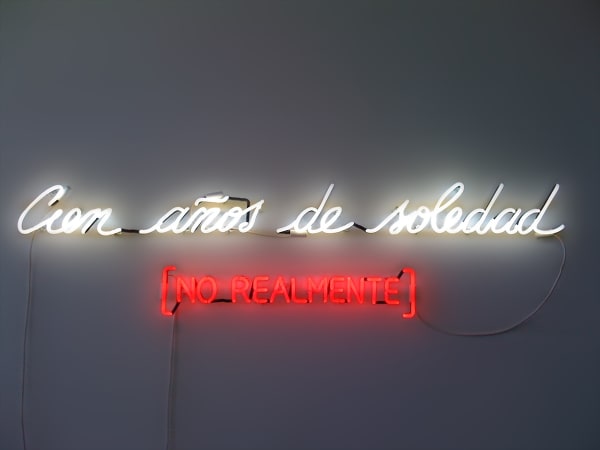 Alfredo Jaar Cien Años de Soledad [No Realmente], 1985 Neon 16 x 66 inches (40.6 x 167.6 cm) Edition of 3 + 3 AP