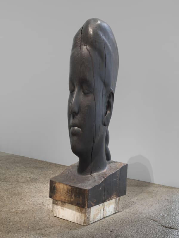 Jaume Plensa Carmela, 2017 Melis wood 47.5 x 13.5 x 16.75 inches (120.7 x 34.3 x 42.5 cm)