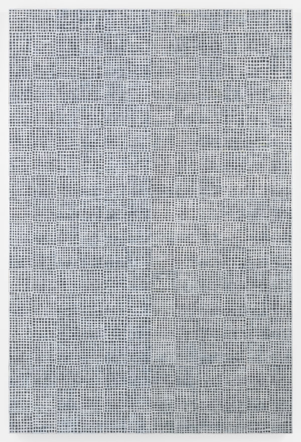 McArthur Binion ghost: rhythms: V, 2016 Oil paint stick and paper on board 72 x 48 inches (182.9 x 121.9 cm)