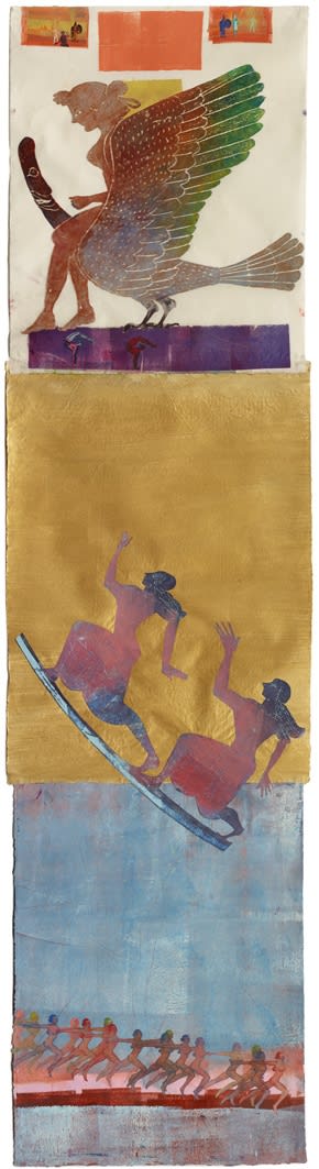Nancy Spero Runner, 1997 Handprinting and printed collage on paper 75 x 20 inches (190.5 x 50.8 cm)