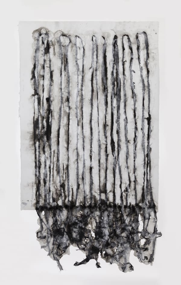 Ursula von Rydingsvard Untitled, 2014 Fabric, twine, and pigment on handmade linen paper 41 x 22 inches (104.1 x 55.9 cm)
