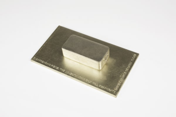 Yoko Ono Disappearing Piece, 1965 / 1988 Bronze 1.25 x 7 x 4 inches (3.2 x 17.8 x 10.2 cm) Edition of 9 + 2 APs