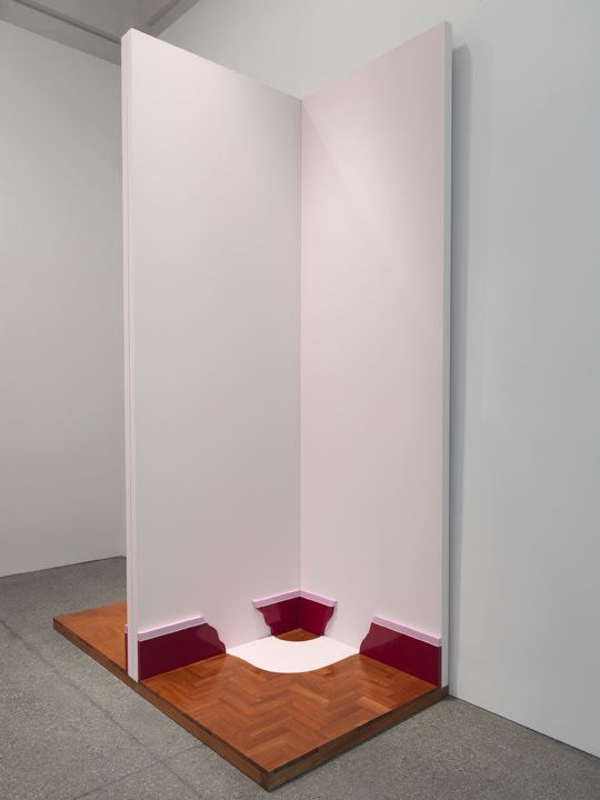 Cildo Meireles Espaços virtuais: Cantos II B, 1967-68 / 2012 Wood, canvas, paint, and wood flooring 120 x 41.3 x 41.3 inches (305 x 105 x 105 cm)