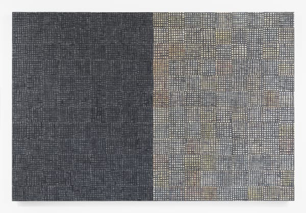 McArthur Binion DNA: White Painting: VIII, 2015 Oil paint stick and paper on board 72 x 48 inches (182.9 x 121.9 cm)