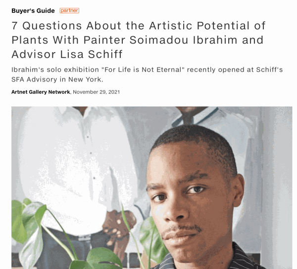 Artist Soimadou Ibrahim in his studio, 2021.