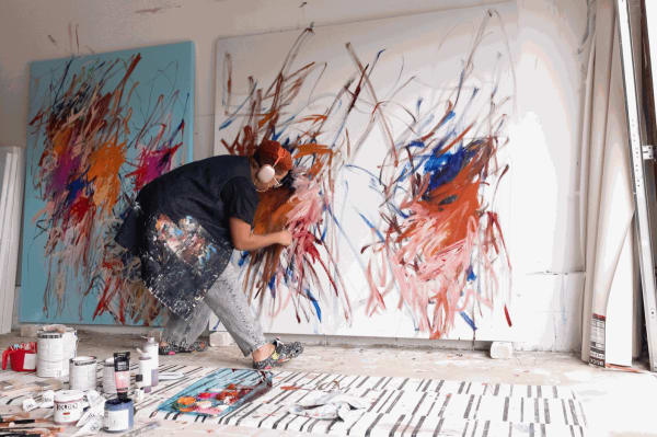 Portrait of A'Driane Nieves in her studio. Photo: Neal Santos. Courtesy of the Artist and Galerie Marguo