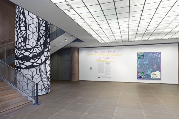 Installation view “Between Pixel and Pigment. Hybrid Painting in Post-Digital Times”, July 7 – November 10, 2024, Kunsthalle Bielefeld and...