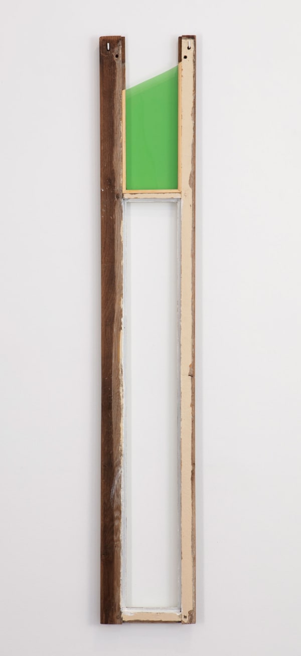 Pierre Buraglio Fenêtre, 1990-2014 Painted wood, Saint Just glass 154 x 26 cm (60 5/8 x 10 1/4 in)