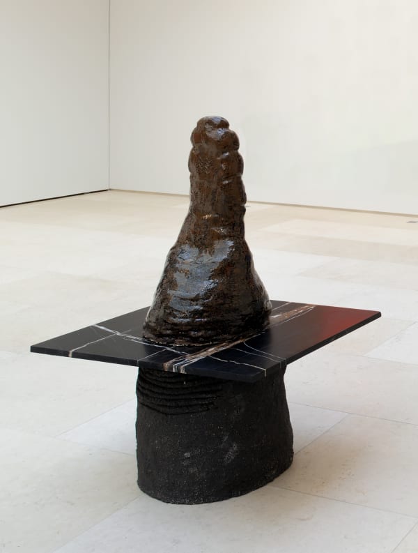 gaban, 2022 Ceramic, marble (Saharian black) 122 x 83 x 72 cm (48 1/32 x 32 5/8 x 28 11/32 in)