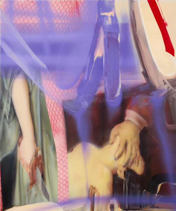 Hoda Kashiha, Purple is healing the wound between sword and neck, 2022