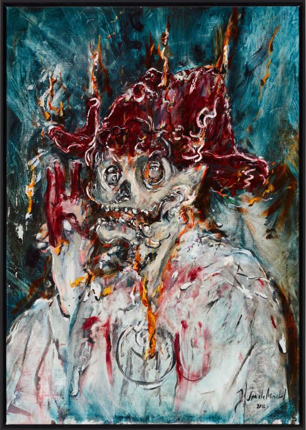 Joris Van De Moortel, Head with wax hat, 2022