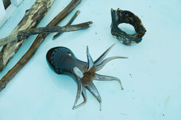 Across the River with Her, 2021, film installation, resin, glass, found objects. Courtesy of the artist and Kistefos Museum. Photo/...