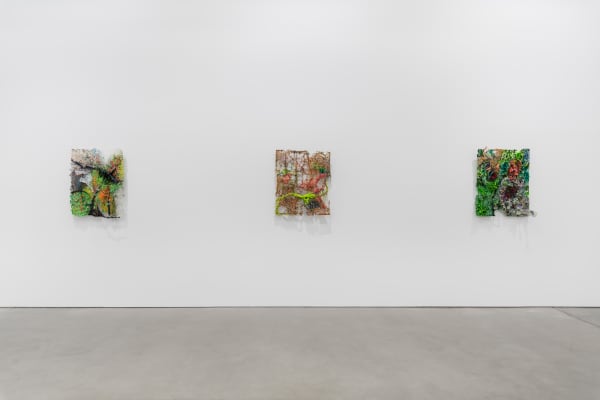 Installation view, Fabian Marcaccio`s Flex Paintants at Galerie Thomas Schulte, Berlin, 2022