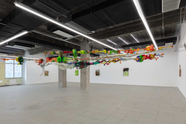Installation view, Fabian Marcaccio "Paintants" at Hua International, Beijing, Galerie Thomas Schulte