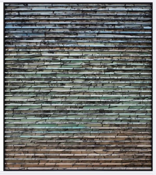 于洋,《水墨物體 - 牆》,2015,紙本水墨設色、木,95 x 107 cm
