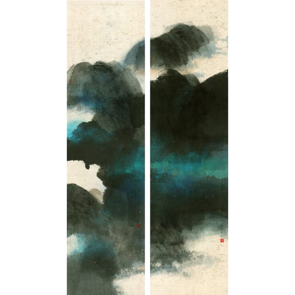 馮永基,宋彩華姿(二),2010,水墨設色紙本,180 x 96 cm,雙聯畫