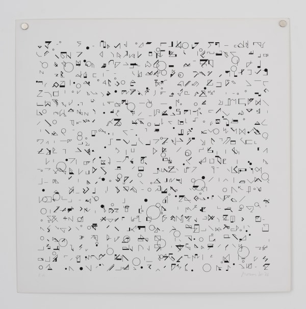 Manfred Mohr, from portfolio Scratch Code P049, 1970-76
