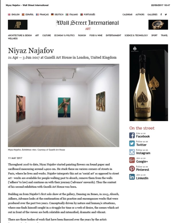 NIYAZ NAJAFOV | WALL STREET INTERNATIONAL | MAY 2017