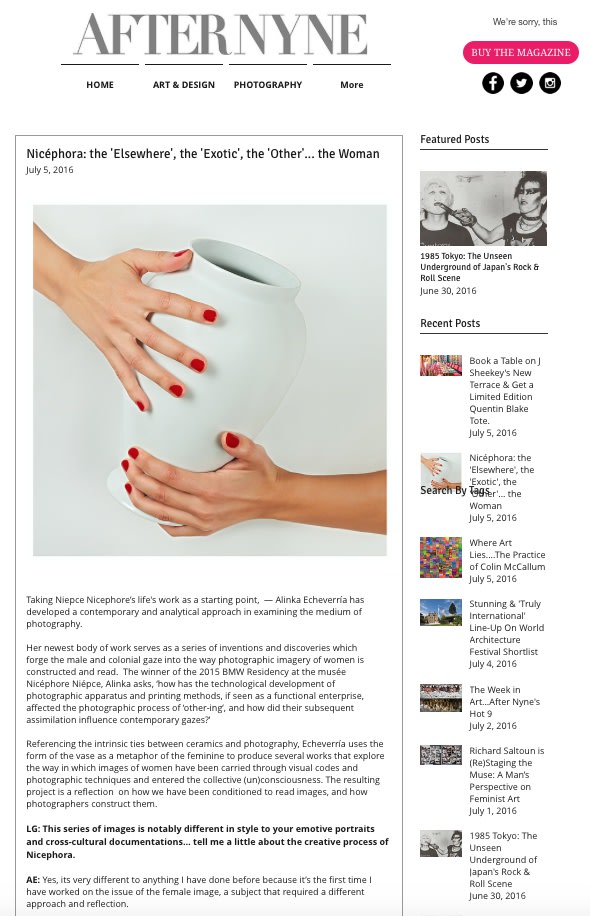 ALINKA ECHEVERRÍA | AFTER NYNE | JULY 2016