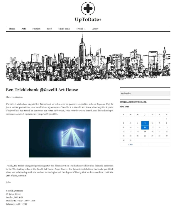 BEN TRICKLEBANK: ENDEC | UP TO DATE | MAY 2016