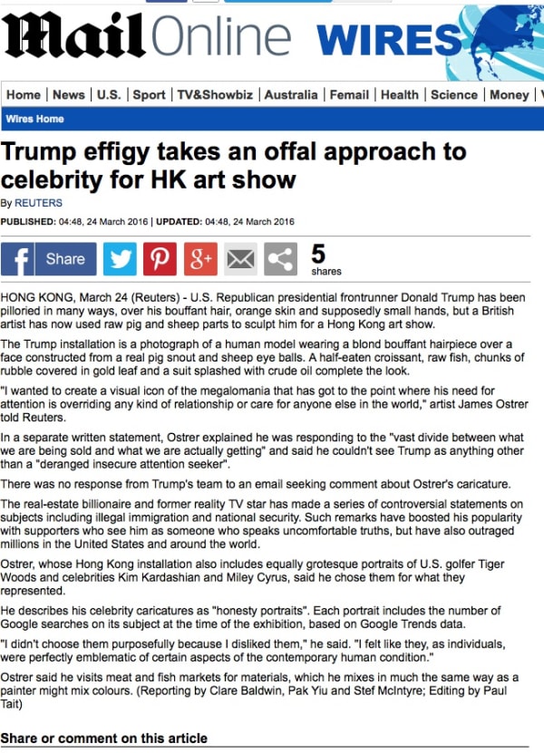 JAMES OSTRER | DAILY MAIL | MARCH 2016