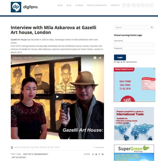 GAZELLI ART HOUSE | DIGIT PRO | OCTOBER 2015