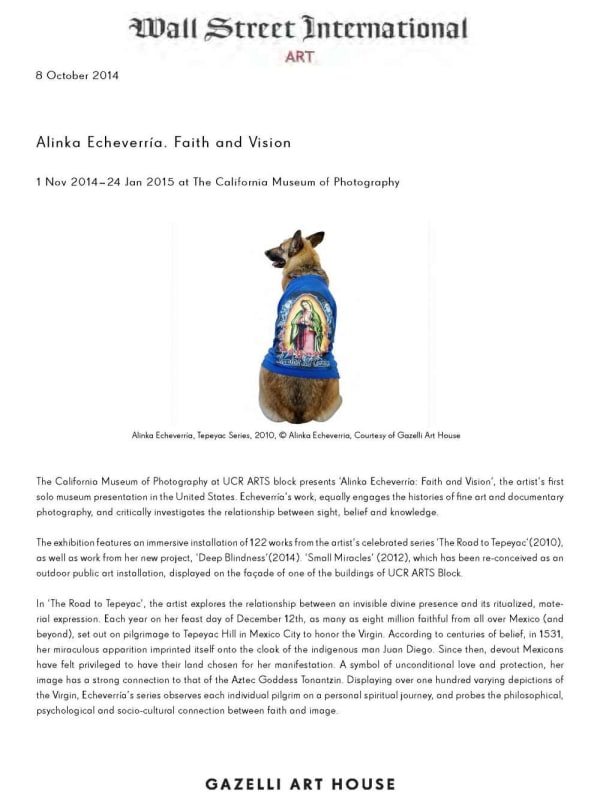 ALINKA ECHEVERRÍA | WALL STREET INSTERNATIONAL | OCTOBER 2014