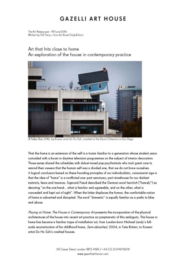 DO HO SUH | THE ART NEWSPAPER | JUNE 2014