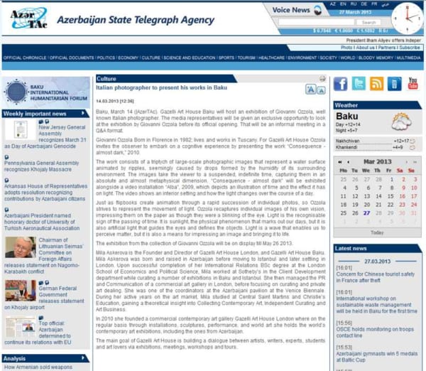 GIOVANNI OZZOLA | AZER TAC | MARCH 2013