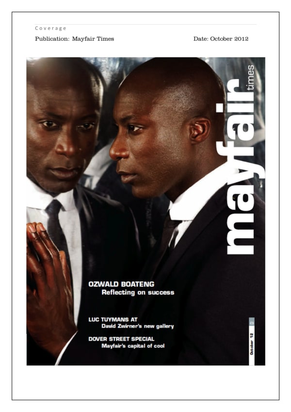 GAZELLI ART HOUSE | MAYFAIR TIMES | OCTOBER 2012