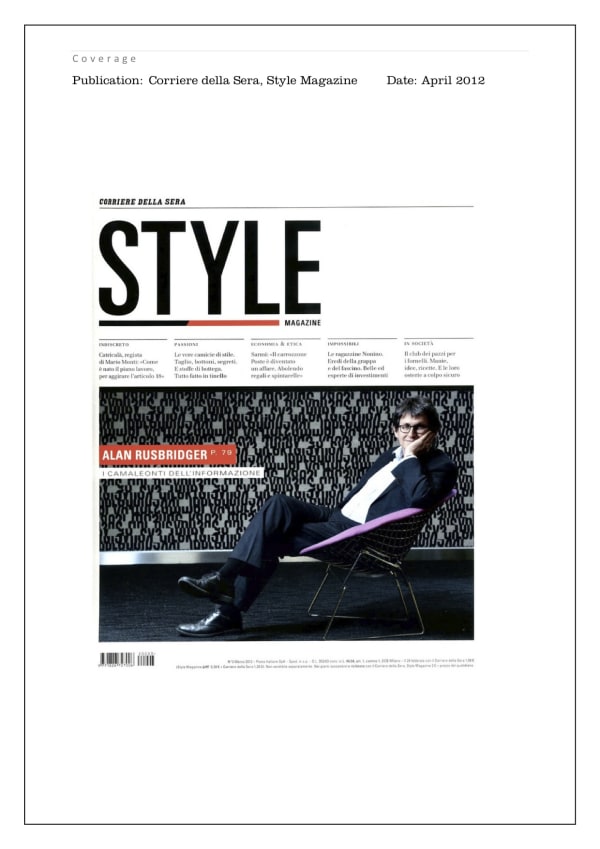 JANE MCADAM FREUD | STYLE MAGAZINE | APRIL 2012