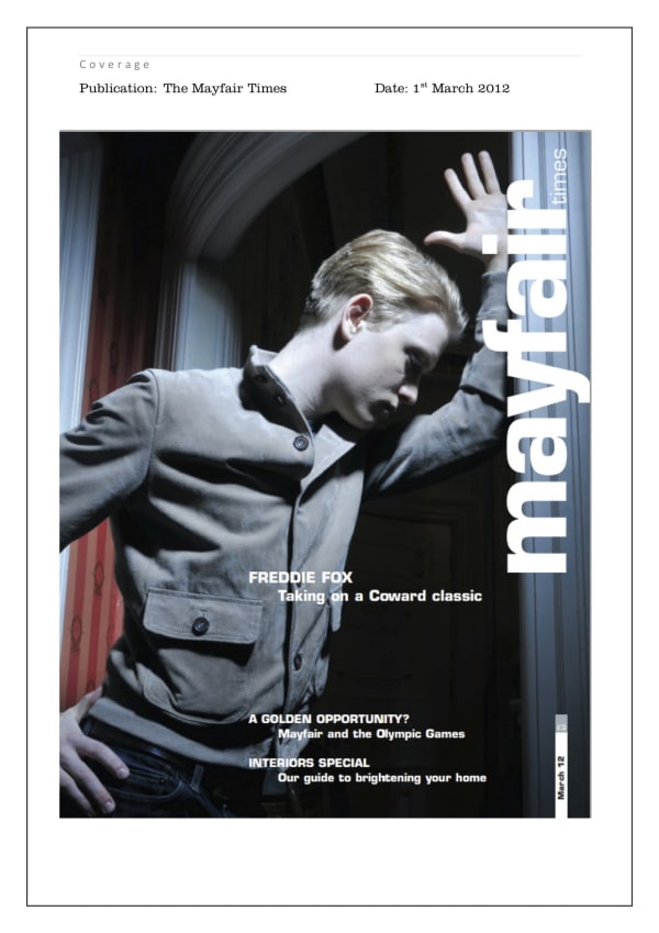 GAZELLI ART HOUSE | THE MAYFAIR TIMES | MARCH 2012