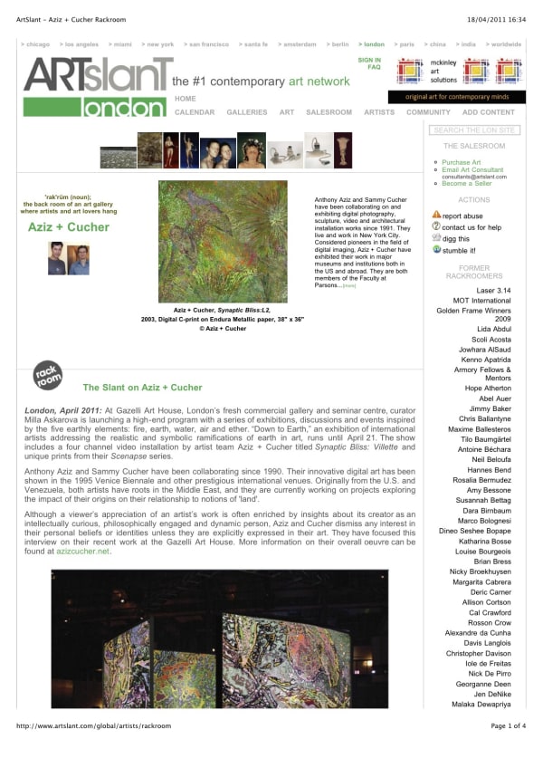 AZIZ + CUCHER | ARTSLANT | APRIL 2011