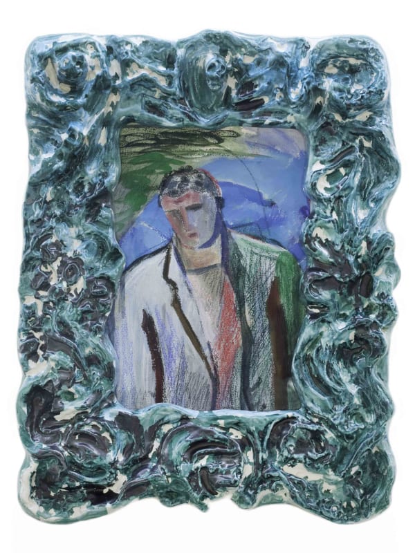Sandro Chia Cornice 2011 maiolica policroma e tecnica mista su carta 100 x 78 cm © Galleria d'Arte Maggiore g.a.m.