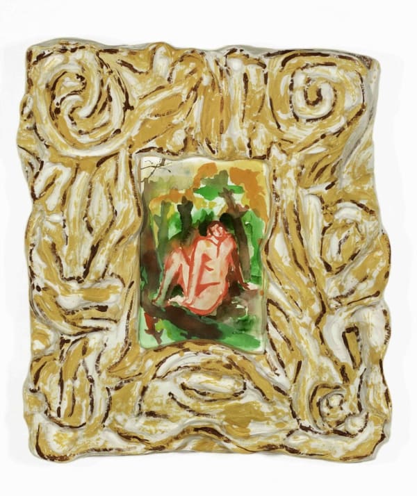 Cornice 2011 maiolica policroma e tecnica mista su carta 72 x 62 cm © Galleria d'Arte Maggiore g.a.m.