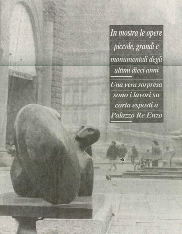© Maggiore g.a.m. | Pictures of the Henry Moore's exhibition in Piazza del Nettuno from "Il Resto del Carlino" - Bologna, 12th November 1995