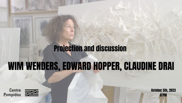 Wim Wenders and Claudine Drai at Centre Pompidou in Paris