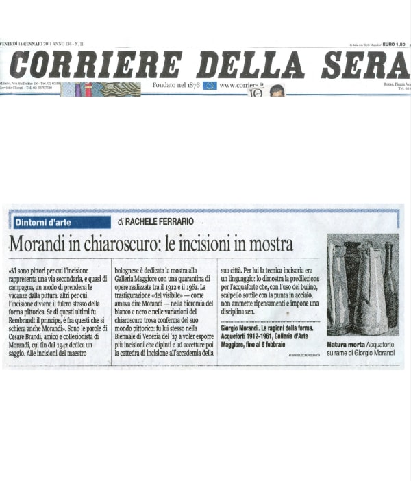 Morandi in chiaroscuro: the etchings on display