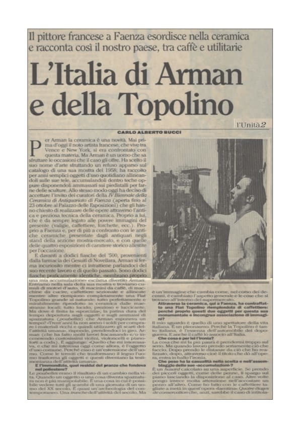 L'Italia di Arman e della Topolino